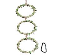 Generico Snake Climbing Ring | ABS & Rope, 5.9in x 19.7in | Reptile Interactive Play Chain with Sisal Rope & Artificial Leaves | Corn Snake Enrichment Accessory
