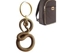 Genérico Snake Keychain,Chinese Style Animal Key Chain | Year of The Snake Decor, Brass Snakes Statue Keychain Decor for Friends Family