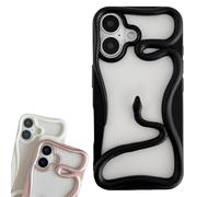 Genérico Snake Phone Case, Heat Dissipation for iPhone 16 Pro MAX Case Snake, Hollow Solid Color 3D Snake for iPhone Case Compatible with iPhone 16 15 14 13 12 Pro MAX (for 15,Black)
