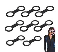 Genérico Snorkel Keeper Clip - Double Ring Flexible Loop, Quick Release Retainer Design, 8 Piece Set + 9cm X 3.5cm Sizing, Durable Silicone Rubber Material - For Snorkelling & Diving Masque