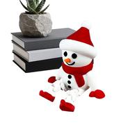 Genérico Snowman Figurine - 3D Printed Cute Cartoon Ornament Festive Holiday | Tabletop Decoration Adorable Winter Display Statue Design for Shelf, Windowsill, Desk or Home Decor, 1.97x1.57x3.03in