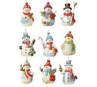 Genérico Snowman Ornament, Hangable Decorations, 3.14in Wooden Figurine Set, Handcrafted Collectible Pendant, Lightweight Festive Design for Holiday Parties, Garden, Wall, Home, Kitchen Decor