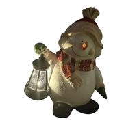 Genérico Snowman Statue - Festive Resin Solar Light | Christmas Garden Ornament - Waterproof Outdoor Decoration | Yard, Patio, Porch, Home, Party Holiday Figurine