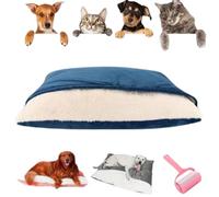 Genérico Snuggle Burrow Bed, Cozy Hooded Pet Bed,Dachshund Beds with Removable Hood for Pets Under 50 lbs (Blue, M)