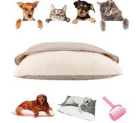 Genérico Snuggle Burrow Bed, Cozy Hooded Pet Bed,Dachshund Beds with Removable Hood for Pets Under 50 lbs (Khaki, S)