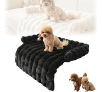 Genérico Snuggleloft Couch Bed, Calming Dog Bed Fluffy Plush Pet Sofa Couch Cover, Winter Warm Plush Pets Beds Mat Dog Mat Cat Beds, Fluffy & Cozy Winter Thickened Pet Mats,Non-Slip (Black)
