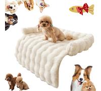 Genérico Snuggleloft Couch Bed, Fuzzy Calming Dog Sofa Bed Mat, Calming Dog Beds Fluffy Plush Pet Sofa Couch Cover, Convertible Sofas Beds For Indoor Cats, Dogs, Fluffy & Cozy with Non-Slip (White)