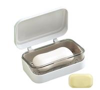 Genérico Soap Dish with Lid, Drainage Tray Holder, 5.2x3.15x1.97 Inches Dustproof Storage Container, Covered Organizer for Kitchen Shower Bathroom Sink Bathtub Dishwashing Camping Needs