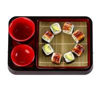 Genérico Soba Plate - Soba Noodle Plates for Kitchen, Non-Slip Food Dish with Drain Mat, Traditional Dinnerware for Sauces, Condiments, Appetizers, Desserts, Ceremony, 9.84x6.89x1.18 Inches