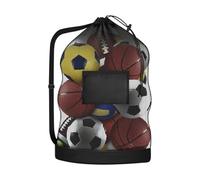 Genérico Soccer Ball Bag,Heavy Duty Football Mesh Bag | Breathable Sports Equipment Storage Net Pouch for Sports Training Beach Outings Laundry Organization