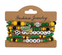 Genérico Soccer Beaded - Stretch Bracelets Unisex Sports | Charm Jewelry Elastic Fan Wristbands Team Spirit Accessory for Players, Coaches, Parents, School Matches, Games, Training Support