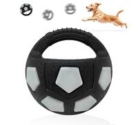 Genérico Soccer Chew - Squeaky Puppy Ball for Play Training | Bite Engagement Action, Textured Rubber Sphere with Tug Handle & Sound Core for Outdoor, Indoor, Mental Stimulation and Exercise