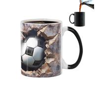 Genérico Soccer Mug Color Changing - Ceramic 9.6x8.2cm | 3D Football Cup | Ceramic Color Changing Mug Sports Cup For Boys For Coffee Cocoa Mugs