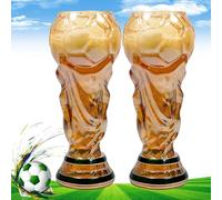 Genérico Soccer Trophy Style Beer Glass, World Cup 2026 Trophy Beer Glass, for Men, Dad, Father's Day, Birthday & Game Day, Funny Soccer Fan Gift (#B-2PCS)