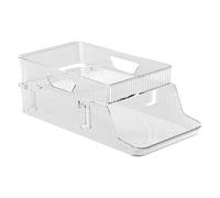 Genérico Soda Can Organizer, Drink Can Storage, Fridge Beverage Holder, Clear PET Material, Stackable Space Saver, For Hotel Apartment Restaurant, 10 Inches, Transparent, 1 Piece