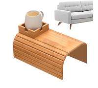 Genérico Sofa Arm Table - 4.4 Inches Wide Wooden Sofa Cup Arm Holder - Anti-Slip Clip On Side Table, Drink Coaster Organizer For Eating/Drinks/Snacks