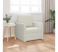 Genérico sofá cama moderno terciopelo crema 74 x 77 x 81 cm, convertible para apartamento pequeño, sofá respaldo cuadrado con mecanismo manual, marco contrachapado resistente y asiento de espuma