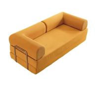 Genérico Sofá Compresible Transformable en Sofá de Suelo,Colchón Sofa Portada Lavable Unos,Sillón Cama Plegable de Tejido de Pana, Sofá Confort Portátil para Espacios Pequeños (Amarillo, 2 Metros)