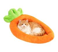 Genérico Soft Animal Nest, Carrot-Shaped Cat Bed, Plush Sleeping Pad with