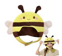Genérico Soft Bee Hat - Soft Animal Headpiece, Warm Velvet Bee Gear with Antennae, Yellow Costume Accessory for Party Dress, Novelty Headwear for Themed Photography, Festive Masquerade Ornament