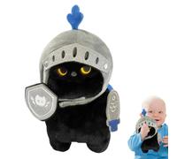 Genérico Soft Cat Stuffed Animal Knight Plush Toy Companion | Boys Children Kids Bedroom Nursery Birthday Holiday Decoration Collectible Cuddly Playtime Gift