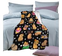 Genérico Soft Flannel Blankets - Capybara Plush, Cozy Kids Throw Blanket for Bed Couch Chair, Ultra-Soft Warm Design with Cute Pattern, Lightweight Decorative Blanket for Bedroom Living Room
