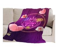 Generico Soft Flannel Throw, Large Fuzzy Blankets, Valentines Day Blanket, Comfortable Flannel, Valentines Gift Blanket, Blankets For Home, (39.37x27.56x0.79 Inches) Pink, Purple