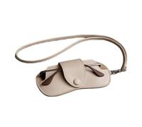 Genérico Soft Leather Sunglasses Bag - 70 G PU Glasses Case | Ultra Slim Portable Glasses Pouch Holder With Wrist Strap Button Clip Organizer For Kids Sunglasses Travel Protection Use