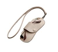 Genérico Soft Leather Sunglasses Bag, PU Glasses Case, 19.69 inches Ultra Slim Portable Eyewear Holder with Wrist Strap Button Clip, Lightweight Organizer Pouch for Kids and Adults