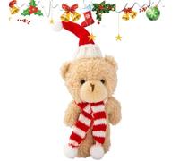 Genérico Soft Plush Christmas Bear, Stuffed Christmas Bears Home Decor | Cute Cartoon Brown White Bear Decorations For Home Party Supplies Bookshelf Desktop