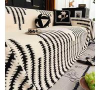 Genérico Soft Plush Non-Slip Couch Cover, Full Coverage Striped Pet Friendly Sofa Slipcover, Thicked Washable Fluffy Furniture Protector for 1-4 Cushion Couch (E,70.9 * 133.9in)