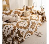 Genérico Soft Plush Non-Slip Couch Cover, Full Coverage Striped Pet Friendly Sofa Slipcover, Thicked Washable Fluffy Furniture Protector for 1-4 Cushion Couch (G,70.9 * 51.2in)