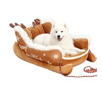 Genérico Soft Plush Sled Dog Cat Bed - Dog Bed Medium | Christmas Decor Washable Sled for Cachorro Cat Pet Indoor Outdoor Living Room Balcony Home Decor Apartment Holiday Winter Cold Weather
