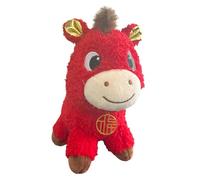 Genérico Soft Red Horse Plush Doll - Festive Stuffed Animal Comfort Toy, New Year Mascot Decorative Bedding Accessory Item, Lightweight Collectible Plush Toy | Couch Sofa Bedroom Desk Nursery
