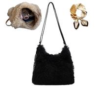 Genérico Soft Shoulder Bag Winter Fall Warm Backpack, Women's Large Capacity Plush Tote Bag, Convertible Cozy Elegant Crossbody