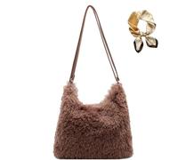 Genérico Soft Shoulder Bag Winter Fall Warm Backpack, Women's Large Capacity Plush Tote Bag, Convertible Cozy Elegant Crossbody