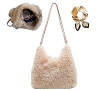 Genérico Soft Shoulder Bag Winter Fall Warm Backpack, Women's Large Capacity Plush Tote Bag, Convertible Cozy Elegant Crossbody