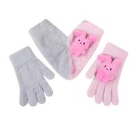 Generico Soft Warm Touch Screen Gloves - Winter Thermal Gloves | Touch Screen Glovess Work Thermal Glove Windproof Stretchy Knit Mittens Solid Sports Glove For Cold Weather Women Men, pink + gray