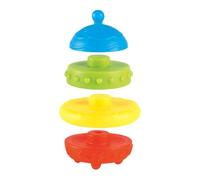 Genérico Softs Rings Stacker, Stacking Ring Rainbows Toy, 3.35x3.35x3.35 Inches, Soft Rubber Construction, Flying Saucer Shape Design for Boys and Girls Developmental Play, Rainbow Colors