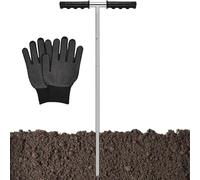 Genérico Soil Probe Rod - Stainless Steel Septic Tank Locator Tool Ground Probing Pole With T Handle Adjustable Underground Pipe Locating Rod For Pipeline Detection Testing Excavation