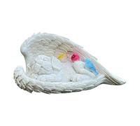 Genérico Solar Angel Wings Dog Garden Statue - Auto Light-Up Resin Puppy Memorial Sculpture For Outdoor Yard, Lawn and Garden Decor with Night Ambient Lighting