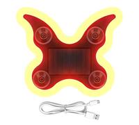 Genérico Solar Butterfly Car Light, 6-Mode LED Exterior Lamp with Suction Cup and Vibration Sensor, Energy-Saving Solar Car Accessory for Triangle Night Driving, Decoration or Vehicle Interiors