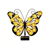 Genérico Solar Butterfly Wall Light for Outdoor Decor, Solar Butterfly Garden Light, Weatherproof Metal Silhouette for Patio, Fence, Yard Art and Gift for (Yellow)