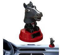 Genérico Solar Car Figurines - Powered Cute Horse Head, Decor Wobble Dashboard Design with Fun Motion for Entertainment and Style Lightweight Material for Truck Sedan Pickup Vehicle SUV Desk Shelf