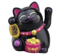Genérico Solar Cat - 4x4x5.5cm Waving Figurine, Cartoon ABS Ornament, Compact Decorative Display | Fortune Maneki Neko Decoration, Energy Saving Desk Ornament for Home Office Car Gift Use