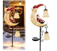 Genérico Solar Christmas Snowman Pathway Lights,Solar Santa Garden Stake Light,Waterproof Glowing Santa Outdoor Statue Lamp,for Patio Pond Lawn Yard Backyard Xmas Holiday Decor Gift