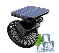 Genérico Solar Clamp-On Fan Rechargeable 3-Speed Wind Blowing Appliance
