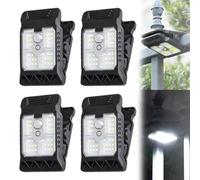 Genérico Solar Clip On Lights Outdoor, USB & Solar Powered Motion Sensor Clip Lights, Waterproof Portable Solar ClipsLight with Motion Sensor, for Garage, Garden, Home, Fence (4PCS)