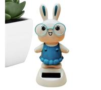 Genérico Solar Dancing Bunny | Solar For Car | Easter Rabbit Solars Powered Dancing Toys, Bunnys Cars Shaking Head Dancer Doll, Cute Bunny Swing Figurines For Car