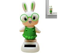 Genérico Solar Dancing Bunny | Solar For Car | Easter Rabbit Solars Powered Dancing Toys, Bunnys Cars Shaking Head Dancer Doll, Cute Bunny Swing Figurines For Car